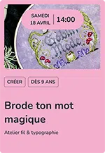 Card atelier broderie